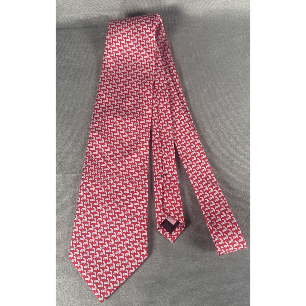 Vineyard Vines Handpicked Shep & Ian‎ Red Cape Cod Print Neck Tie Silk USA Made